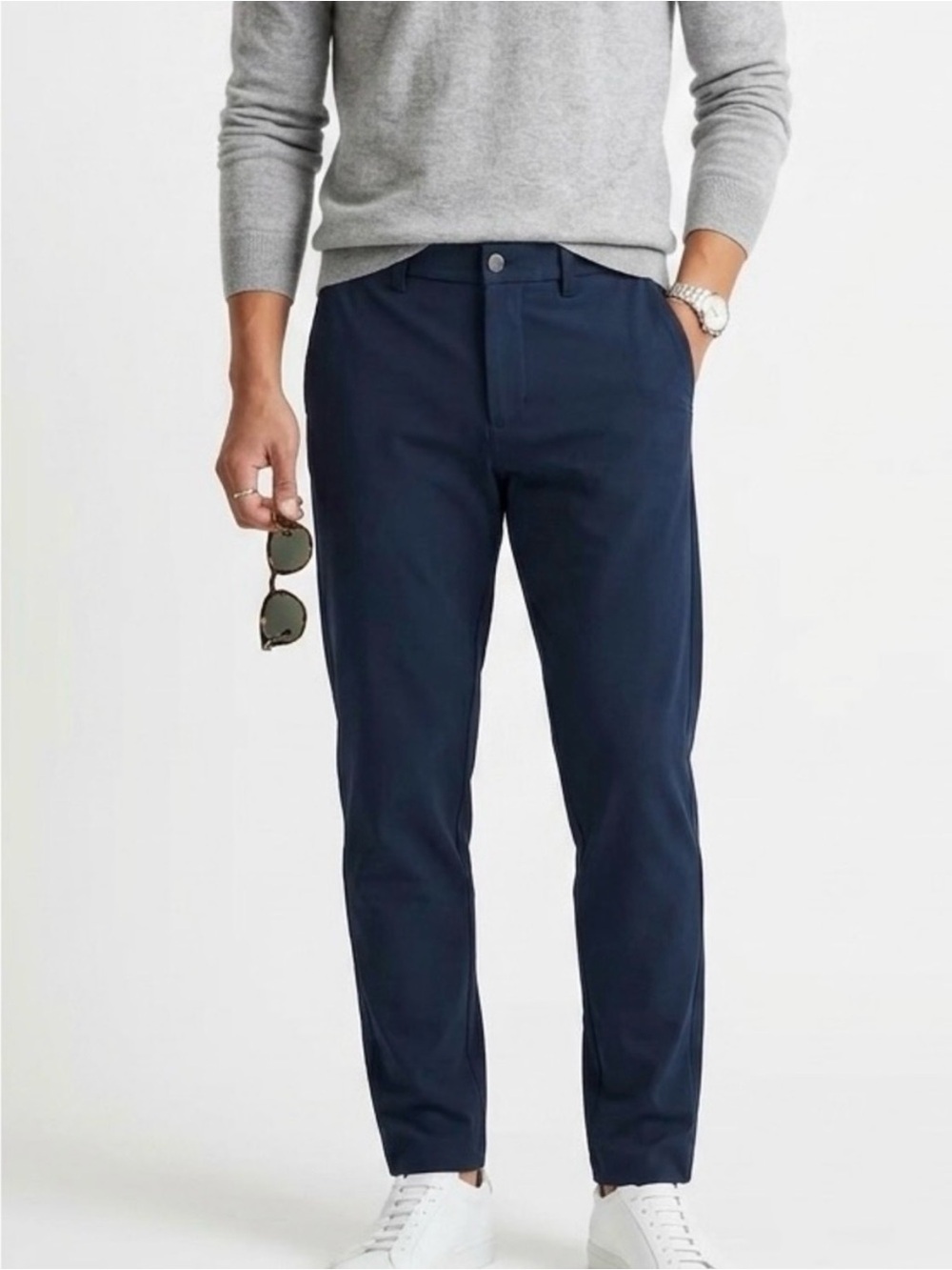 Lululemon Commission Slim Pant Navy Warpstreme Chino Trouser LM5522S- 33x28